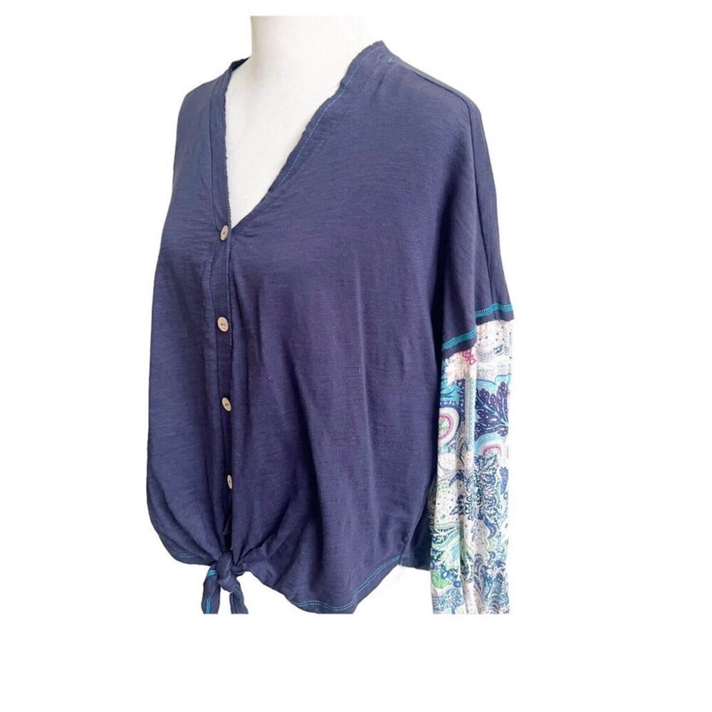 Umgee Flared Multipattern Sleeve Bohemian Top Woo… - image 4